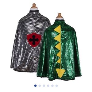 Great Pretenders - Reversible Dragon/Knight Cape - green/silver - size 6-8